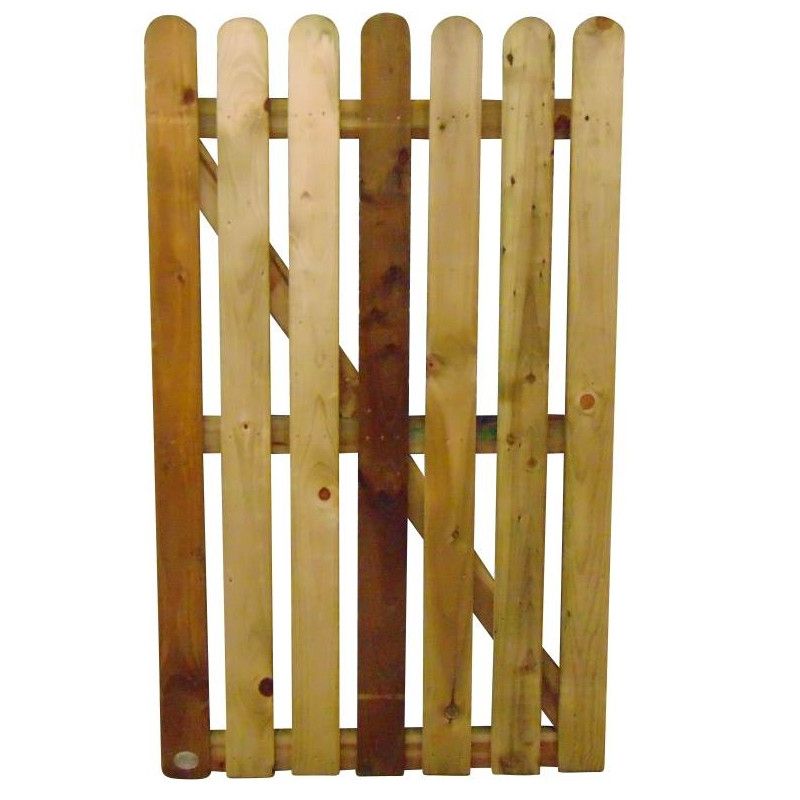 100MM ROUNDED PALING GATE TREATED 900MM (W)