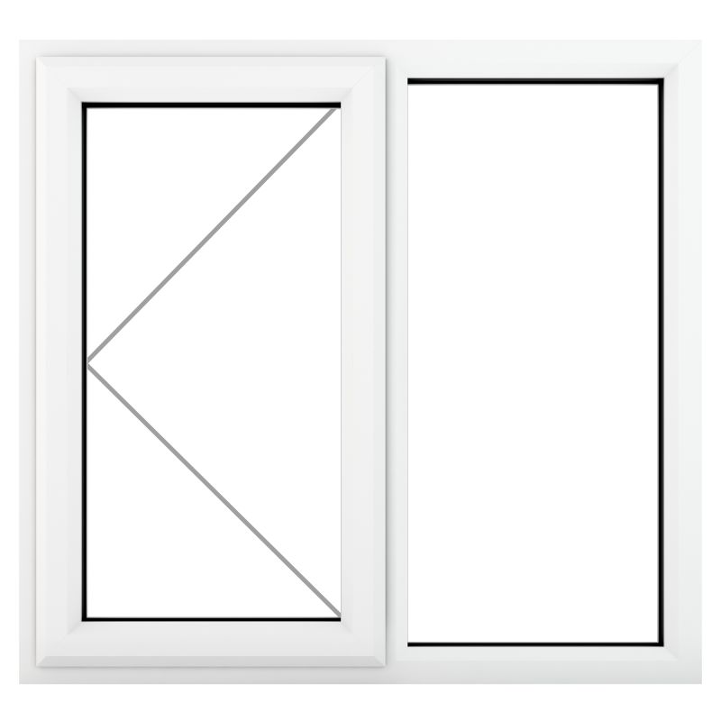 WHITE PVC-U SIDE HUNG WINDOW LEFT HAND