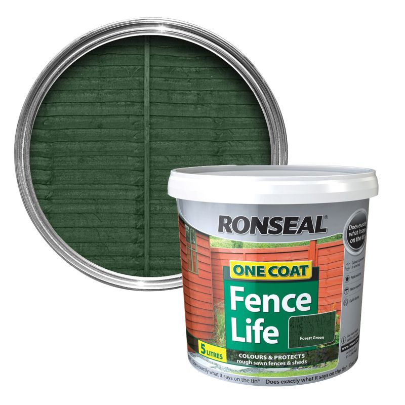 FOREST GREEN RONSEAL ONE COAT FENCE LIFE 5LTR