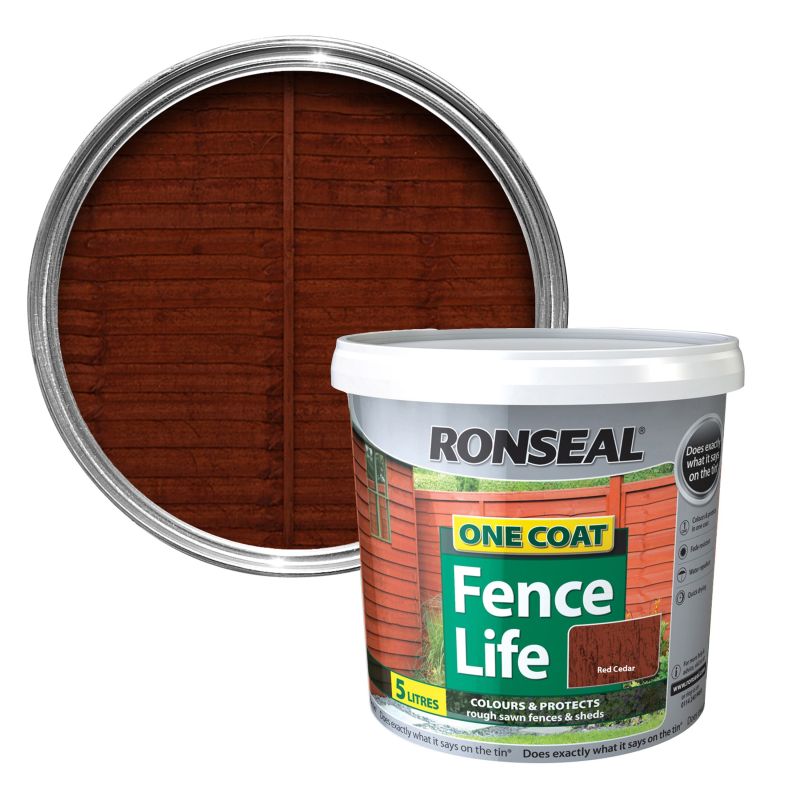RED CEDAR RONSEAL ONE COAT FENCE LIFE 5LTR