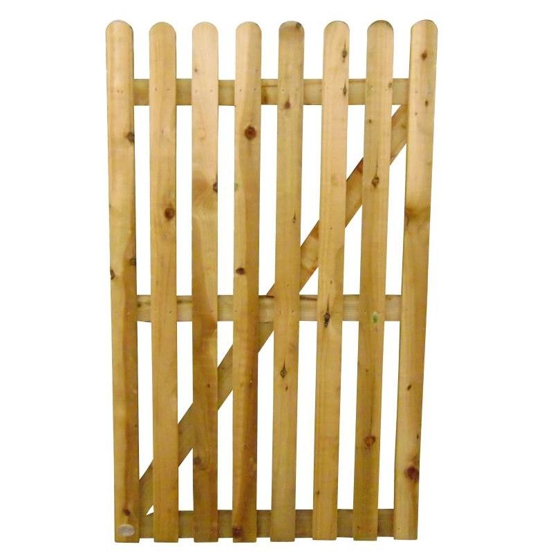 75MM ROUNDED PALING GATE TREATED 900MM (W)
