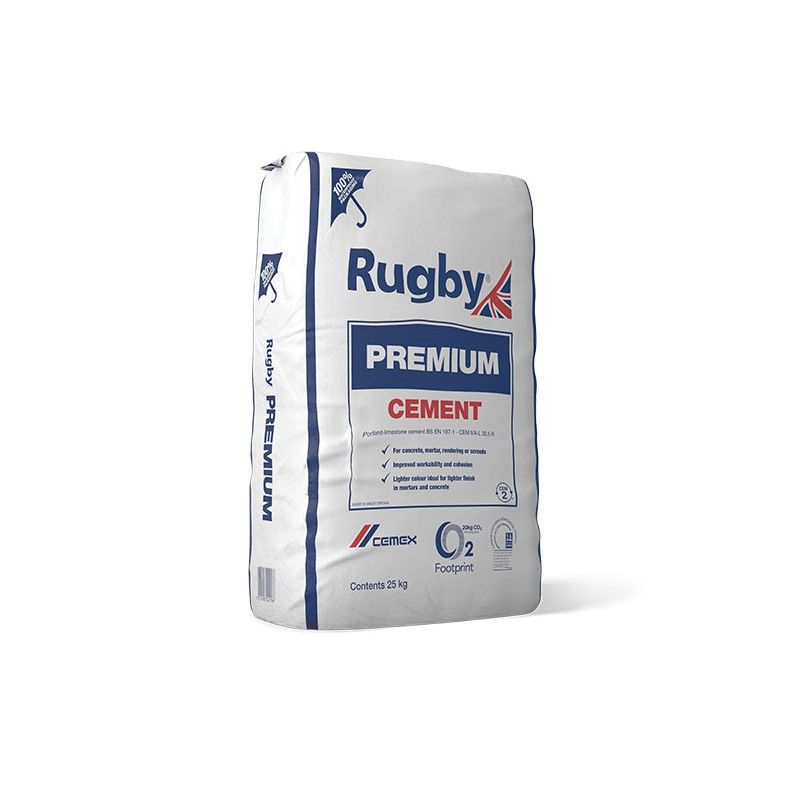RUGBY PLASTIC BAGGED 25KG  PREMIUM CEMENT *PLEASE NOTE THIS ITEM IS NON REFUNDABLE*