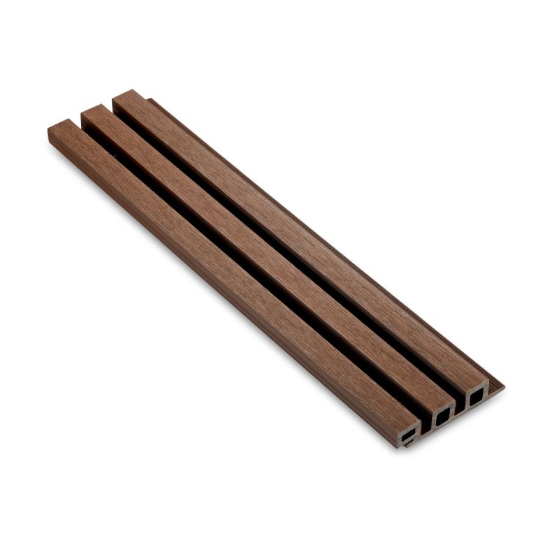 LIGHT BROWN COMPOSITE SLATTED CLADDING BOARD 25MM X 120MM