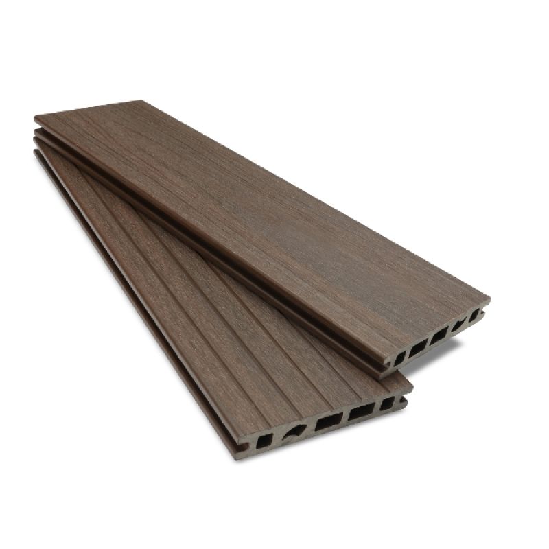 PLUS COMPOSITE DECK BOARD 150MM X 25MM MID BROWN