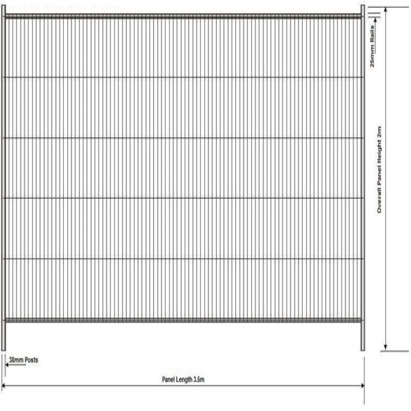 SITE FENCE  - GS7 SWELD SQ TOP PANEL 3.5M 071039