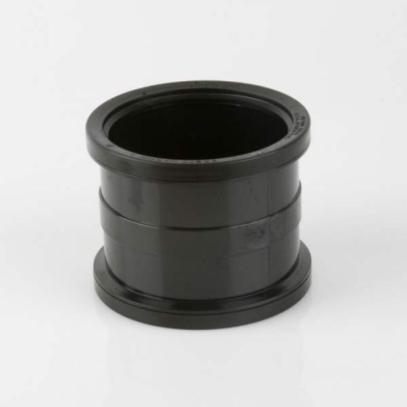 BS406 SOIL PIPE CONNECTOR DOUBLE SOCKET BLACK