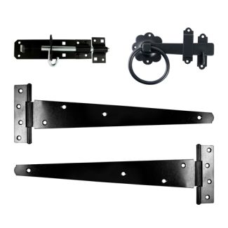 BIRKDALE GM GATE KIT WITH RING LATCH 18" 450MM E/BLACK P63