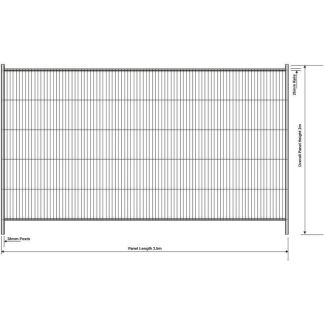 SITE FENCE  - GS7 SWELD SQ TOP PANEL 3.5M 071039
